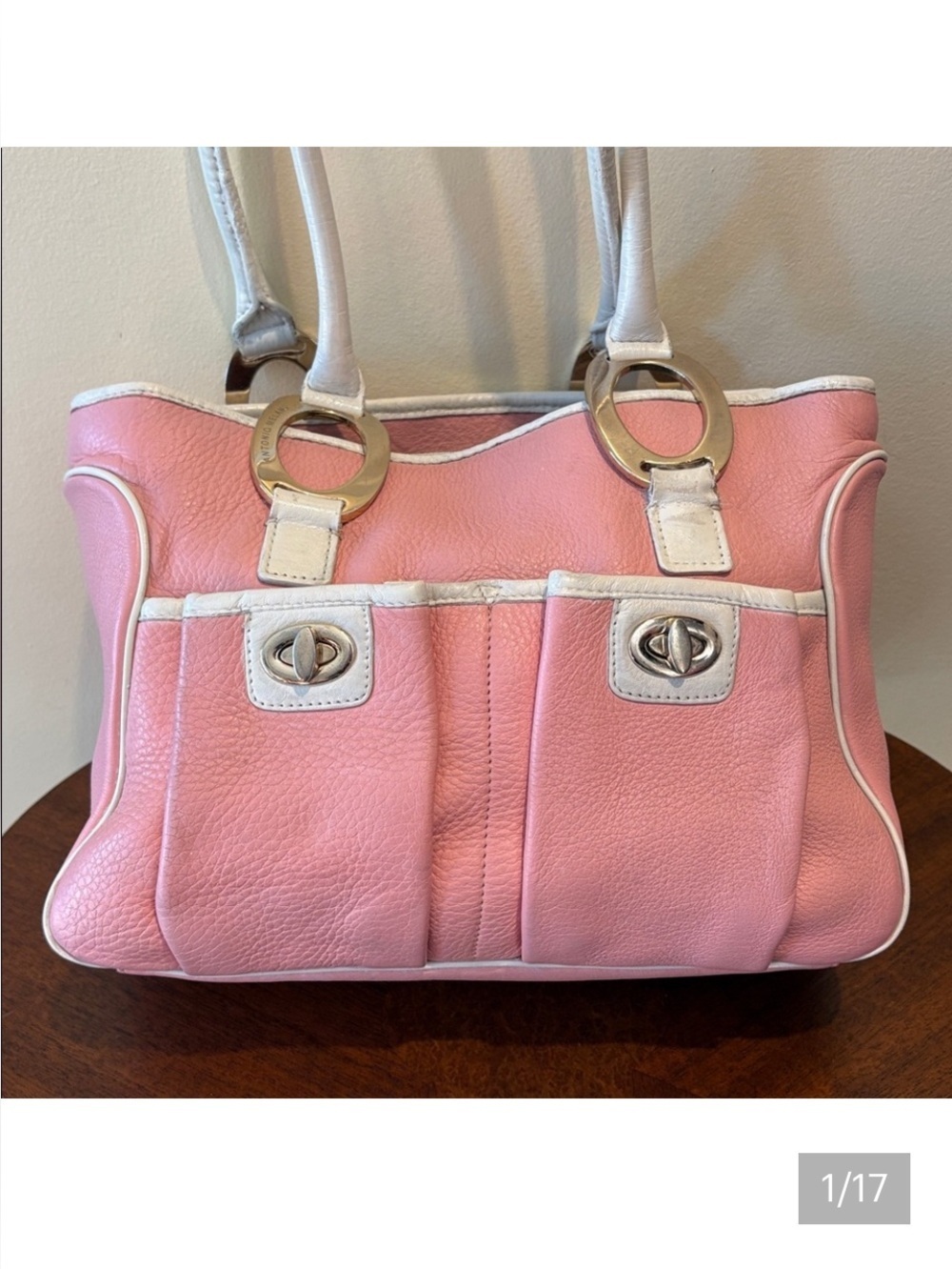 Antonio Melani  shoulder bag  2 front turn lock pockets  Three interior sections